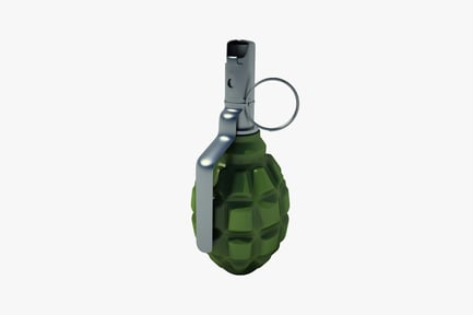 Hand grenade keychain depiction