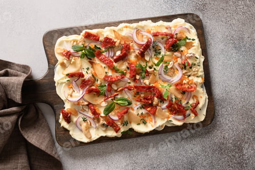 Preview: Butter board with garlic, sun-dried tomatoes, herb.