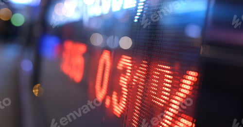 Preview: Stock market display screen in city