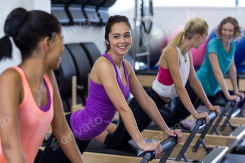 Preview: Group of women exercising on reformer