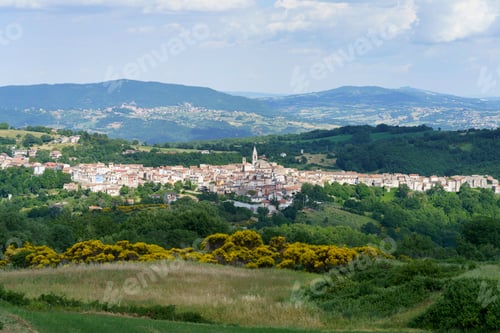 Preview: Landscape in Molise near Macchiagodena and Frosolone. View of Sant Elena Sannita