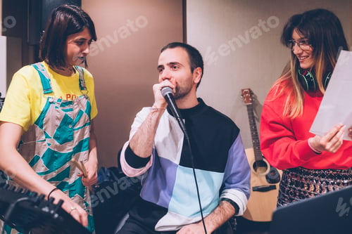 Preview: Music band performing in a recording studio
