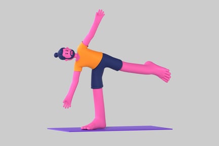 Stylized Yoga Man Cartoon