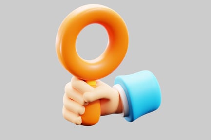 Preview: Hand grasping orange donut.