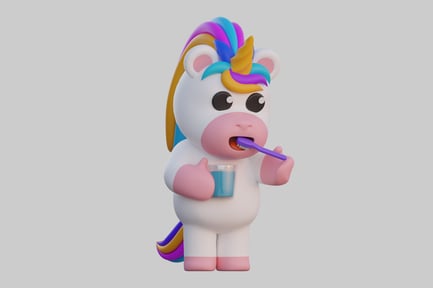 Preview: Unicorn brushing teeth