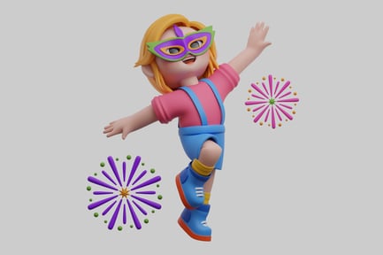 Preview: Festive kid with confetti burst