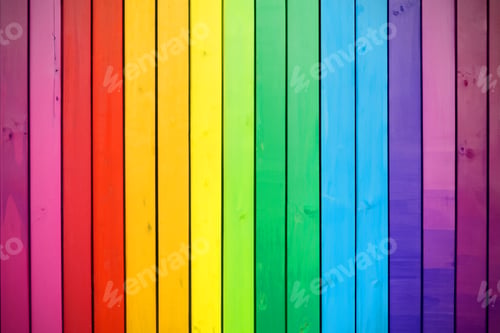 Preview: Rainbow wooden panel multi colors for pride month LGBT advertising background.