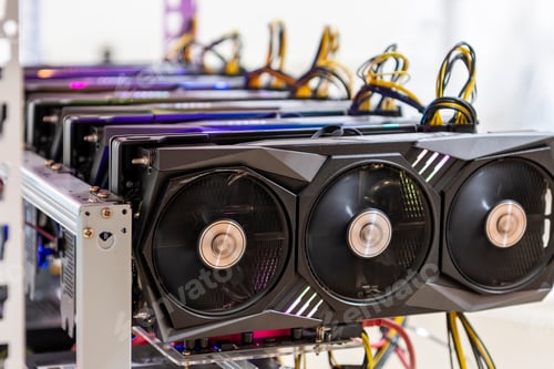 Preview: Closeup shot of brand new electronics in a warehouse