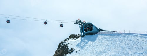 Preview: Winter landscape - Panorama of the ski resort with ski lifts. Alps. Austria. Pitztaler Gletscher