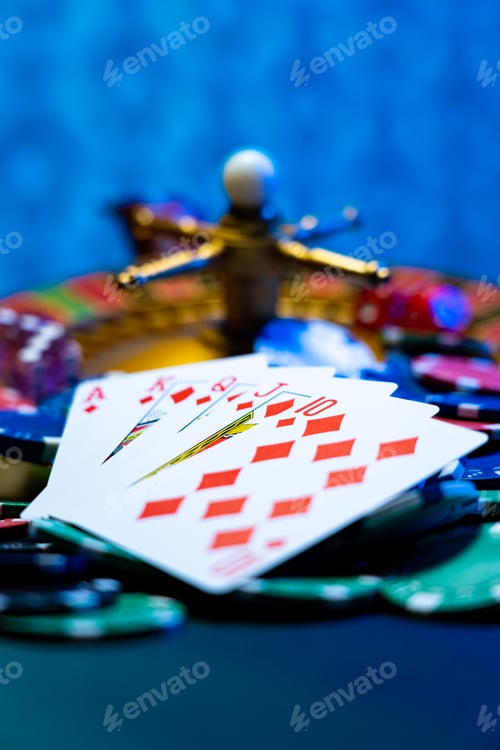 Preview: Casino set with Roulette, cards, dice and chips