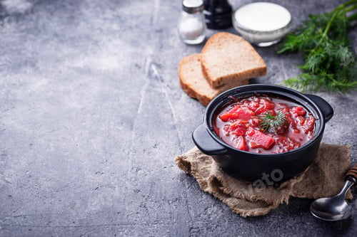 Preview: Traditional Ukrainian beetroot soup borsch