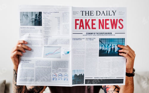 Preview: Fake news headline on a newspaper