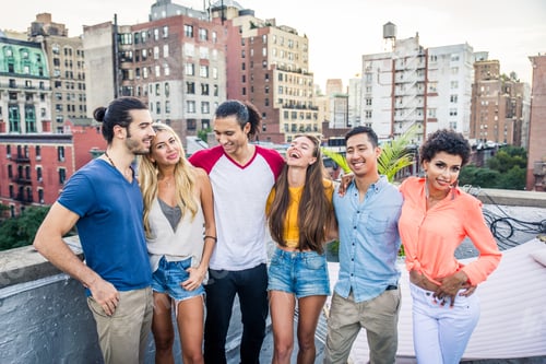 Preview: Group of friends having party on a rooftop