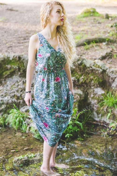 Preview: Young woman outdoor park