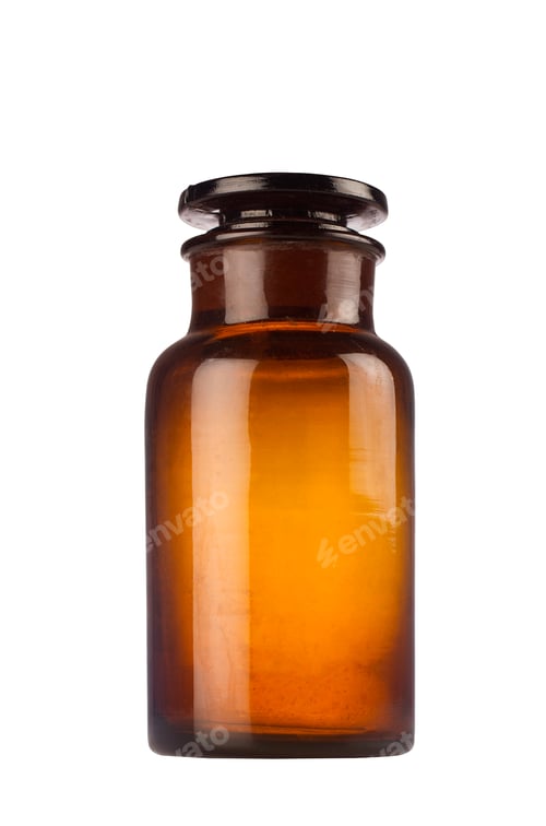 Preview: Isolated old medical glassware