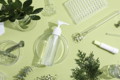 Preview: Concept of bodycare, beauty products, top view