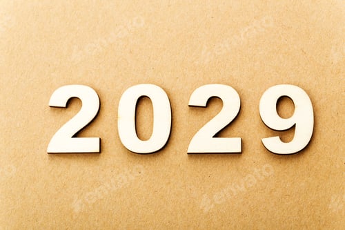 Preview: Wooden text for year 2029