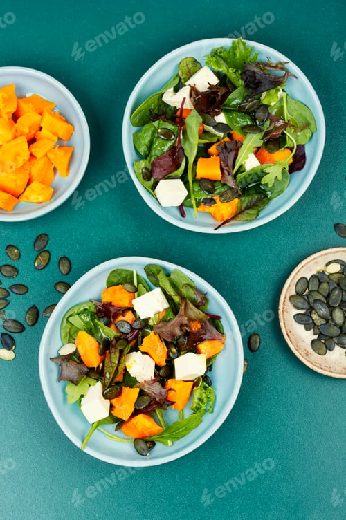 Preview: Fresh autumn pumpkin salad.