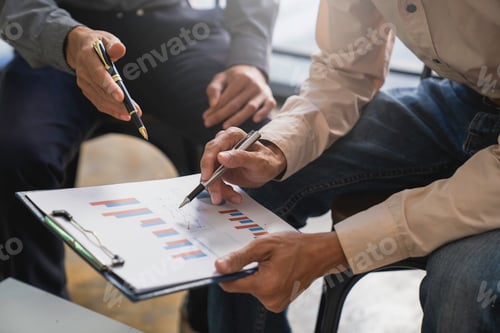 Preview: accountant bookkeeper man working about financial with calculator at his office to calculate expense