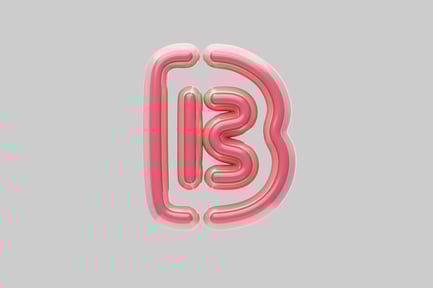 Preview: Pink bubble font with the number 13.