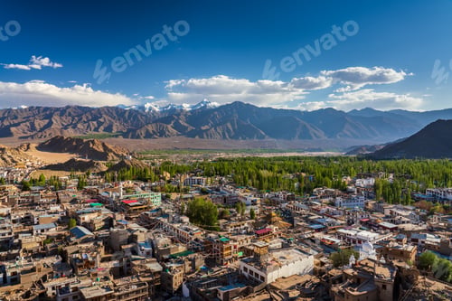 Preview: Aerial view of Leh city, Ladakh, India