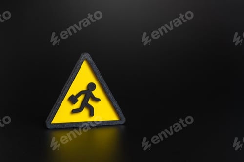 Preview: Symbol of a fleeing worker. Labor migration and departure of skilled professionals.
