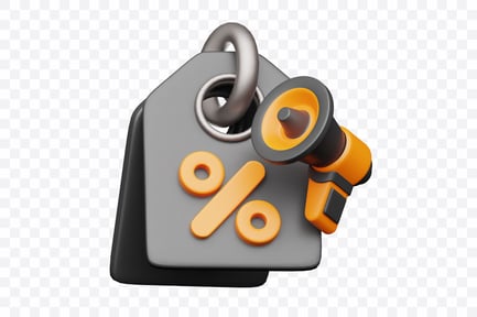 Preview: Black Friday Badge With Percent And Megaphone
