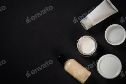 Preview: Natural cosmetics on black background