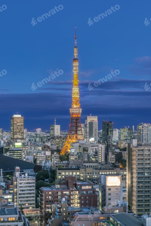 Preview: 54965,Tokyo Tower and cityscape, Tokyo, Japan