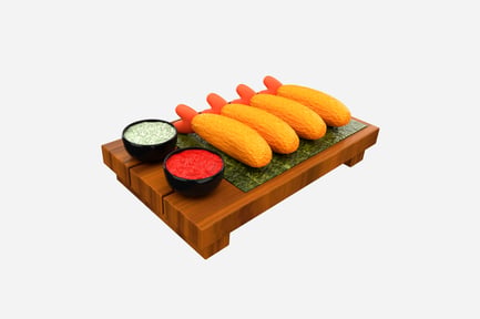 Preview: Tempura Plate 3D Illustration