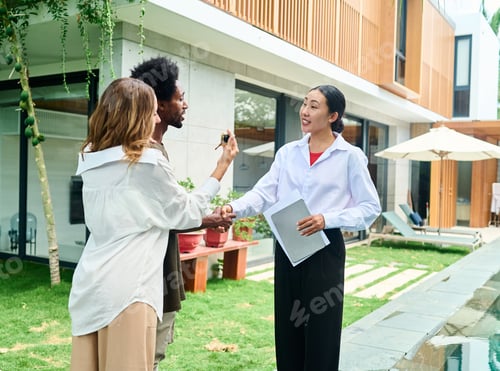 Preview: couple house property agent home real estate business buying