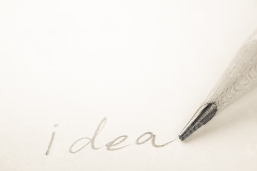 Preview: Writing "Ideas" Word With Pencil On The Paper For Idea Concept