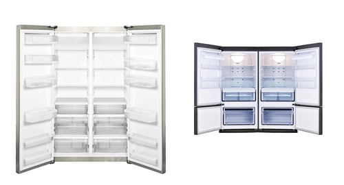 Preview: refrigerators with open door isolated