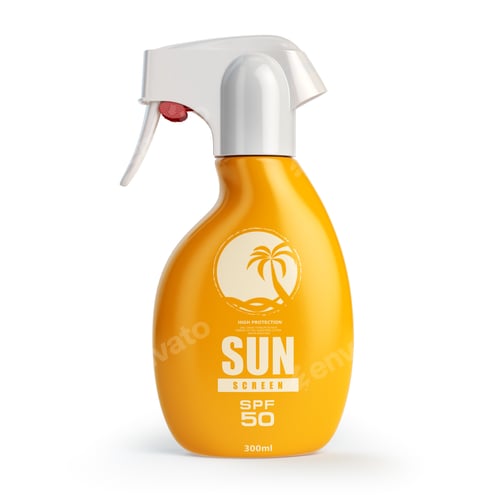 Preview: Sun screen cream, oil and lotion containers. Sun protection and