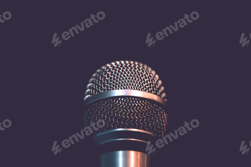 Preview: Audio microphone isolated on dark background
