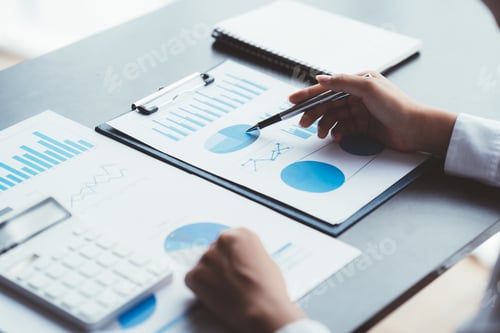Preview: Businessman Accounting Calculating Cost Economic Financial data.