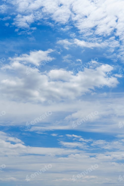 Preview: Blue sky background with white clouds, suitable for photography backdrop