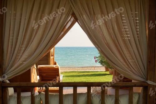 Preview: A sea view from the pavilion for the rest at the seaside