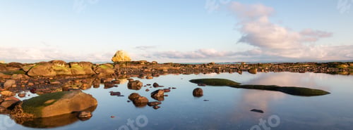 Preview: Rocky Shore on the Ocean Coast. Canadian Nature Background.