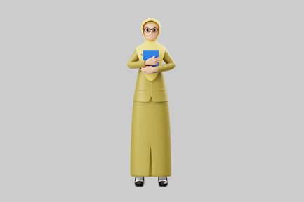 Preview: Cartoon teacher with hijab and book