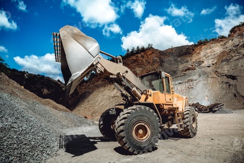 Preview: Industrial heavy duty wheel loader working on construction site