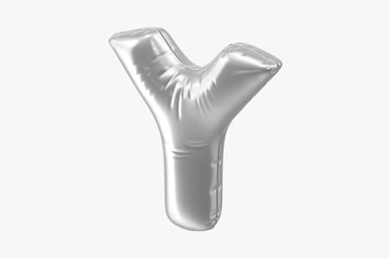 Preview: Silver Foil Letter Y Balloon
