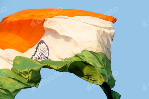 Preview: Close-up shot of wavy Indian flag