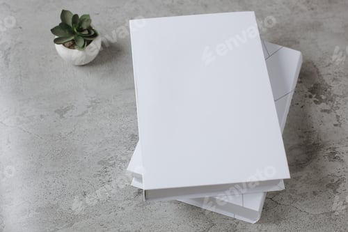 Preview: Placeit - Stack of white book for mockup