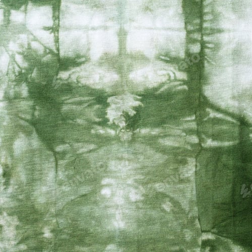 Preview: handcrafted batik green abstract pattern on jersey