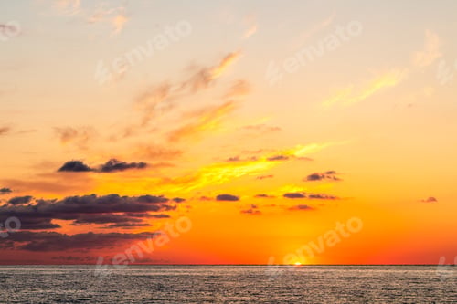 Preview: dark orange sunset sky over Black Sea