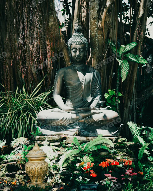 Preview: Beautiful Buddha idol statue in Wat Rong Khun White Temple, Chiang Rai, Thailand