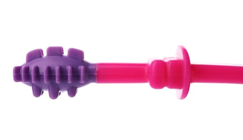 Preview: Manual toothbrush for child on white background. Dental care