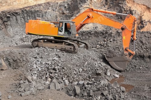 Preview: Open-pit manganese mining industry with a machine