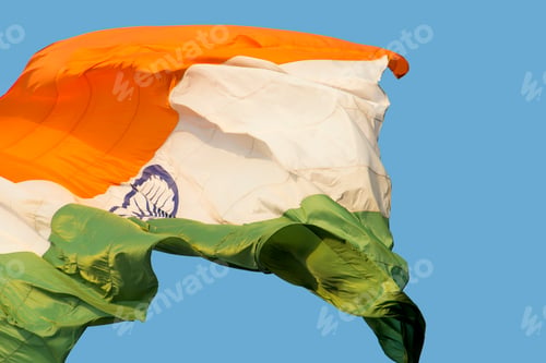 Preview: Close-up shot of wavy Indian flag